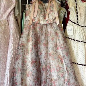 JessaKae Floral Pink and Green  Dress